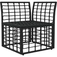 vidaXL Canapé d'angle d'extérieur modulaire , noir, en polyrotin