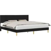 vidaXL Cadre de lit avec tête de lit noir 180 x 200 cm Tissu