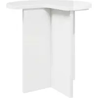 vidaXL Table d'appoint Blanc brillant Ø 39 x 38 cm Bois d'ingénierie