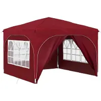 vidaXL Tente de réception pliable 290 x 290 x 245 cm Rouge bordeaux