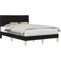 vidaXL Cadre de lit avec tête de lit noir 120 x 200 cm Tissu