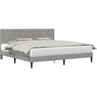 vidaXL Cadre de lit avec tête de lit Gris clair 180 x 200 cm Velours
