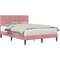 vidaXL Cadre de lit avec tête de lit rose 140 x 190 cm velours