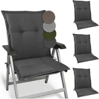 Beautissu HighLux NL, coussin bas, 105x50x7 cm, anthracite, lot de 4
