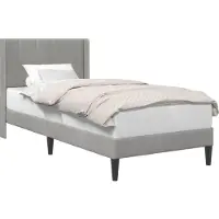 vidaXL Cadre de lit avec tête de lit Gris clair 90 x 200 cm Velours