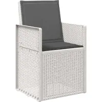 vidaXL Chaises de salle à manger de jardin, lot de 2, blanc et anthracite, PP