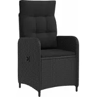 vidaXL Chaise de jardin réglable en polyrotin noir