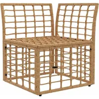 vidaXL Canapé d'angle d'extérieur modulaire en polyrotin naturel