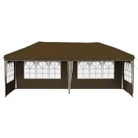 vidaXL Tente de fête gonflable , 574 x 289 x 245 cm, couleur taupe