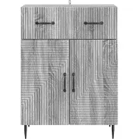 vidaXL Meuble de rangement latéral, Sonoma-gris, 66 x 34,5 x 89,5 cm, fabriqué en panneaux de particules