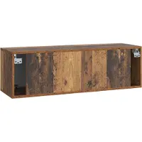 vidaXL Meuble TV mural en bois recyclé 98 x 31 x 30 cm, aggloméré