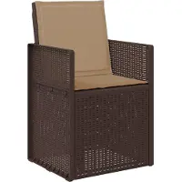 vidaXL Chaises de salle à manger de jardin, lot de 2, marron et taupe, PP