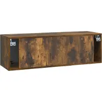 vidaXL Meuble TV mural en chêne fumé 98 x 31 x 30 cm