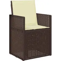 vidaXL Chaises de salle à manger de jardin, lot de 2, marron et crème, en PP