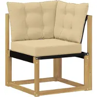 vidaXL Ensemble de canapés d'extérieur avec coussins, 7 pièces, blanc et beige