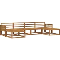 vidaXL Ensemble de salon de jardin 6 pièces en bois d'acacia massif, finition naturelle