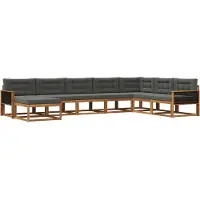 vidaXL Ensemble de canapés d'extérieur avec coussins 8 pièces Nature et Anthracite