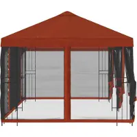 vidaXL Kiosque avec parois latérales, 6 x 3 m, couleur terre cuite