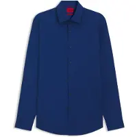 HUGO Chemise Slim Fit en popeline de coton facile à repasser