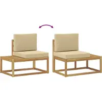 vidaXL Ensemble de canapés d'extérieur avec coussins, 3 pièces, blanc et beige, en polyester