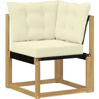 vidaXL Ensemble de canapés d'extérieur avec coussins, 9 pièces, blanc et crème