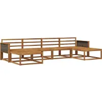 vidaXL Ensemble de canapés d'extérieur 6 pièces en bois massif d'acacia naturel
