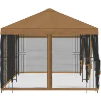 vidaXL , tonnelle avec parois latérales, 6 x 3 mètres, beige, polyester et acier
