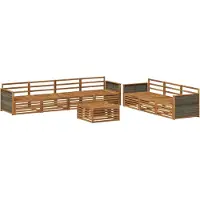 vidaXL Ensemble de salon de jardin 8 pièces en bois d'acacia massif, finition naturelle