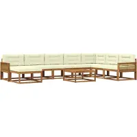 vidaXL Ensemble de canapés d'extérieur , 9 pièces, couleur naturel et crème