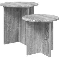 vidaXL Ensemble de tables d'appoint avec stockage 2 pcs Sonoma gris