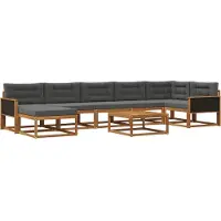vidaXL Ensemble de canapés d'extérieur avec coussins 8 pièces Nature et Anthracite