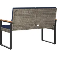 vidaXL Banc d'extérieur 2 places, 107 x 61 x 80 cm, en résine tressée, rectangulaire