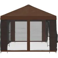 vidaXL , tonnelle de jardin avec parois latérales, 6 x 3 mètres, couleur marron