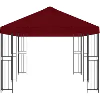 vidaXL Kiosque avec parois latérales 6 x 3 m, rouge bordeaux