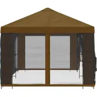 vidaXL Kiosque avec parois latérales 6 x 3 m, taupe, polyester et acier 190