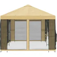 vidaXL Kiosque avec parois latérales 6 x 3 m, couleur crème, polyester et acier 190