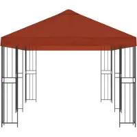 vidaXL , pavillon de jardin, 6 x 3 m, couleur terracotta, polyester et acier, 190 gsm