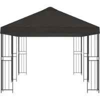 vidaXL , pavillon de jardin, 6 x 3 mètres, anthracite, polyester et acier, 190 g/m²