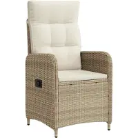 vidaXL Chaise de jardin réglable Beige et blanc crème