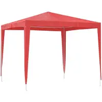 vidaXL Tente de réception 250 x 250 x 240 cm, rouge, en PE et acier