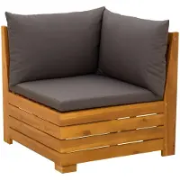 vidaXL Canapé d'angle de jardin en bois massif d'acacia, marron