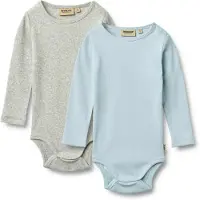 Wheat Barboteuse / body bleu pastel / gris chiné