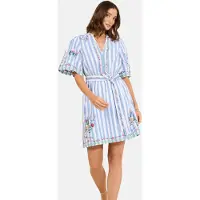 Love & roses Robe bleu clair / vert clair / rose ancienne / blanc