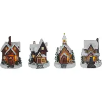 Star Trading Set van 4 led-huisjes Star Trading multicolor
