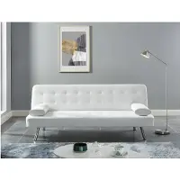 Vente-unique Canapé Convertible Clic-Clac En Simili Michelle Ii - Blanc