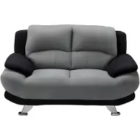 Vente-Unique.nl Canapé 2 Places En Microfibre Musko - Bicolore Gris Et Noir