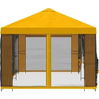vidaXL Pavillon avec parois latérales 6 x 3 m Jaune Polyester et acier 190
