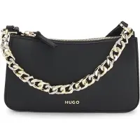 HUGO Sac porté croisé en similicuir avec chaîne à deux tons