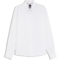 BOSS Chemise Regular à pointes boutonnées en lin