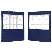 vidaXL Tente de fête, paroi latérale, 2 pièces, 200 x 195 cm, bleu, en polyéthylène et acier